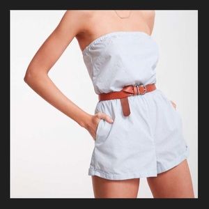 KIMCHI BLUE & WHITE ROMPER URBAN OUTFITTERS